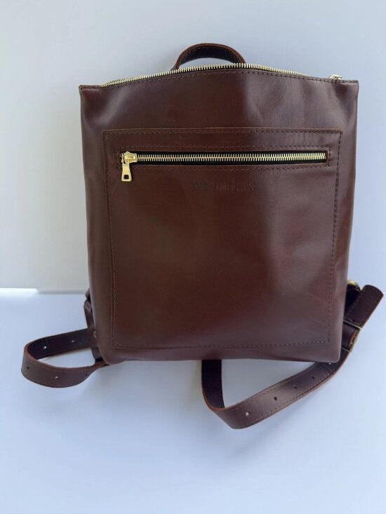 Portland Leather Goods backpack in rich cognac full grain leather main image 4